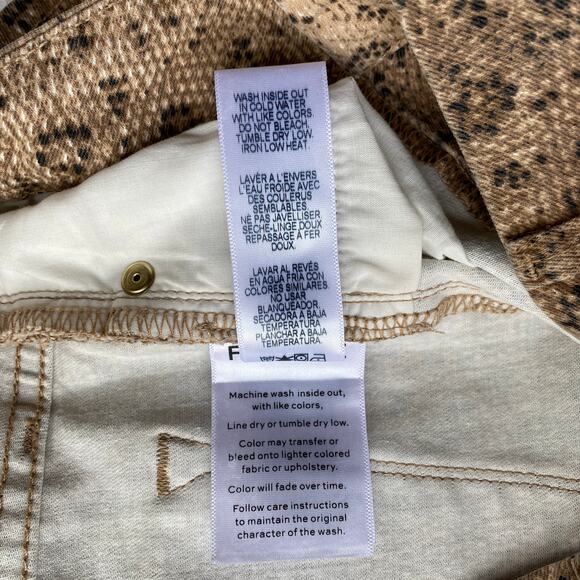 FRAME Le Crop Mini Boot Snake Print Jeans in Vanilla Multi Size 28 - Picture 11 of 14